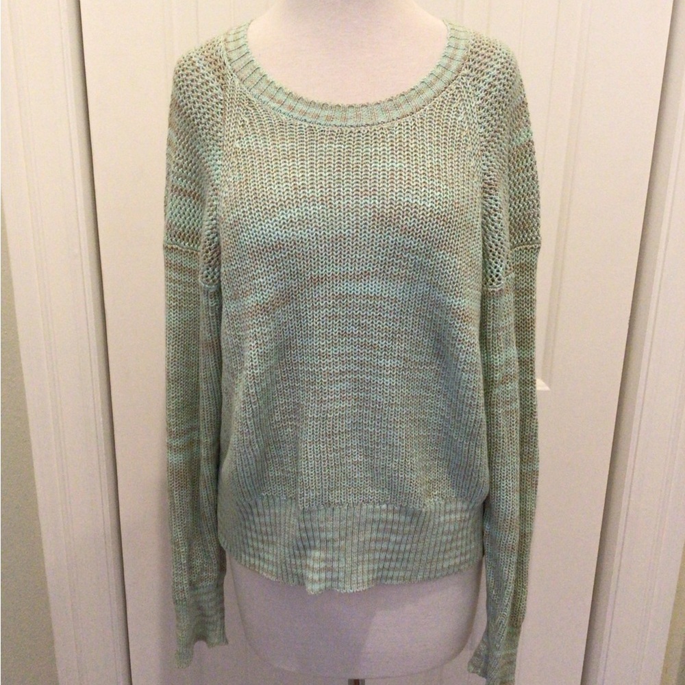 PAIGE Green Crew Neck Sweater with Relaxed Fit Size L